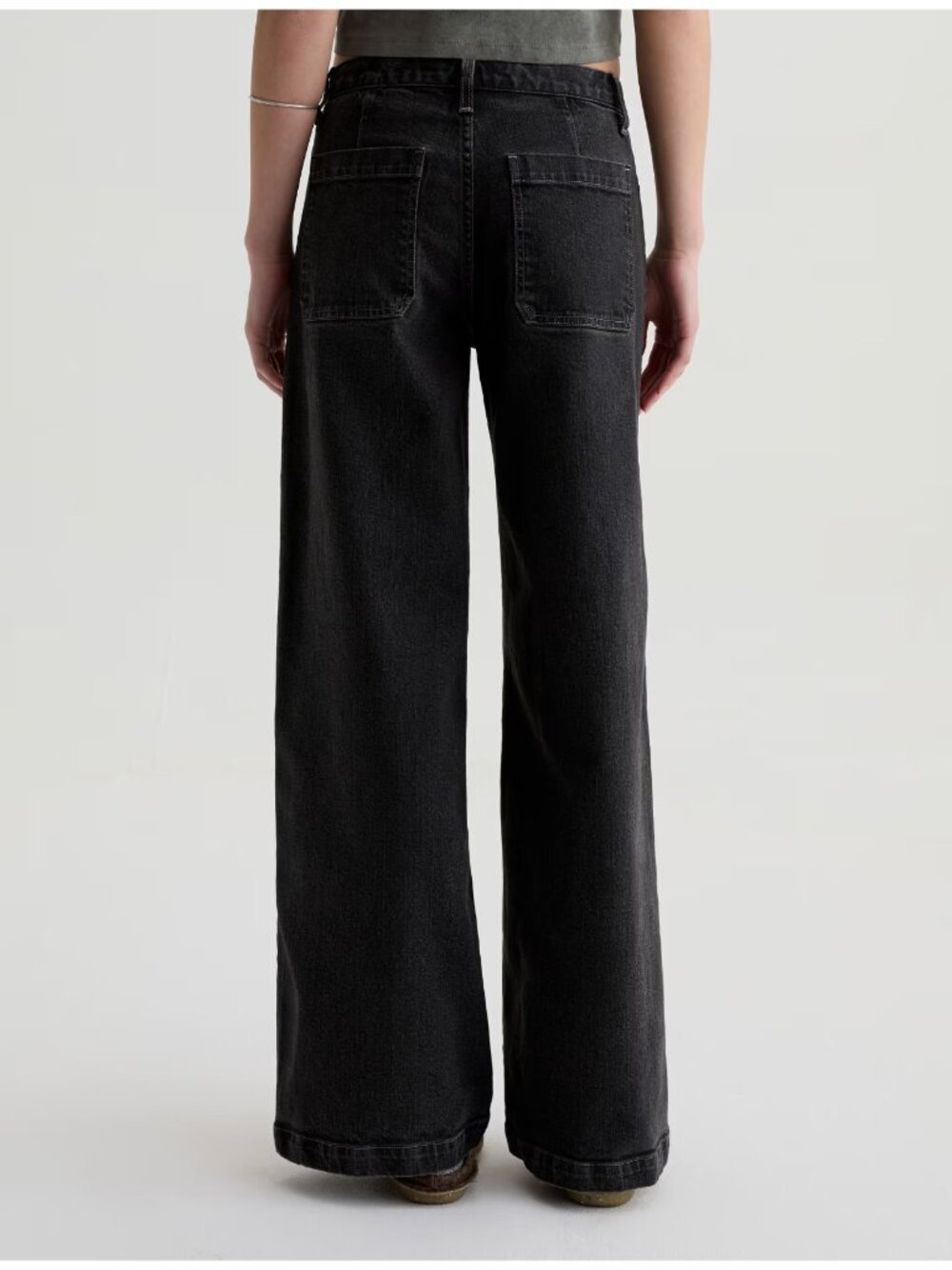 NWT Adriano AG Stella Cinched in Underwater Cove Low Stung Palazzo Jeans 26 - Picture 3 of 11